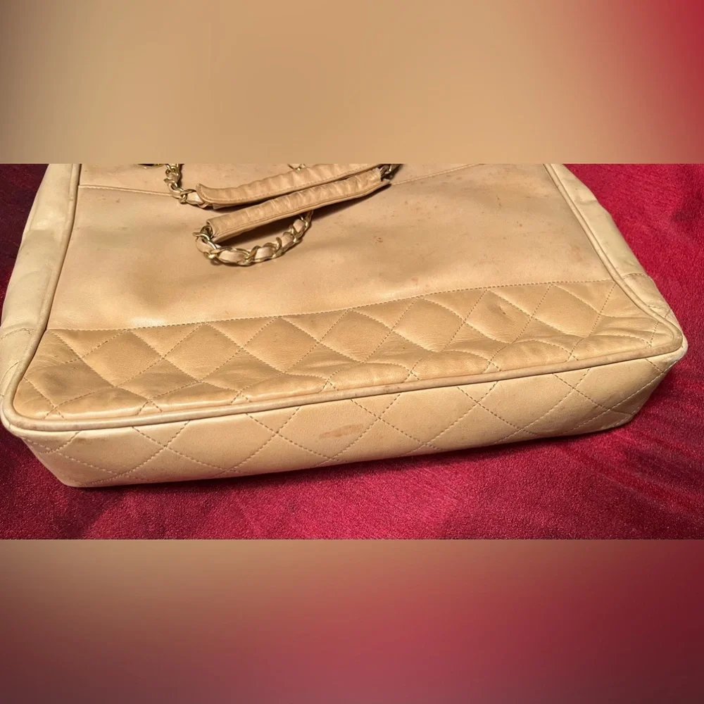 Chanel Shoulder Bag with Long Gold Plated Chain Straps
